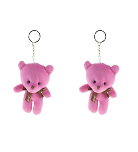 Anahtarlık pelüş Ayıcık Anahtarlık İkili Set Fuşya 12 Cm