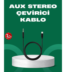 İthalat® Lightning To 3.5Mm Aux Ses Dönüştürücü Kablo 1 Metre Stereo Uyumlu