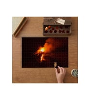 Yanardağ Patlaması - Gece Manzarası Tasarımı 240 parça Ahşap Puzzle Ahşap Kutuda MP03382