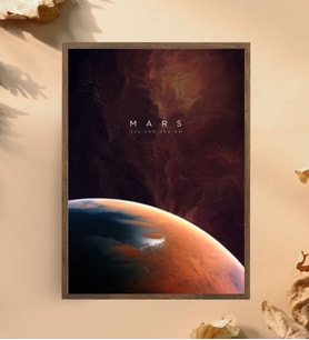 Mars Uzay Metal Poster Metal Tablo Metal Üzerine Baskılı Metal Poster Ev Duvar Dekorasyon
