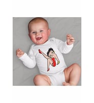 Bebek Beyaz Betty Boop Tasarım Body