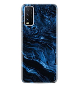 Vivo Y20S Kılıf Desenli Silikon Blue MArble 1379