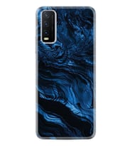 Vivo Y20S Kılıf Desenli Silikon Blue MArble 1379