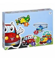 LCBYB00 Kids Baby Puzzles - Taşıtlar / 2+2+3+4 Parça Puzzle / +1 yaş