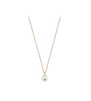 Doğal İnci 0,76 Karat Pırlantalı Kolye (Rose)