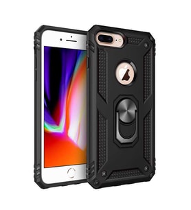 Uyumlu Model Apple iPhone 6 Plus 6S Plus Kılıf Yüzüklü Zırh Tank Vega (Siyah)