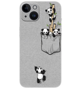 iPhone 14 Plus Uyumlu Kılıf Desenli Baskılı Silikon Pandalar 1798