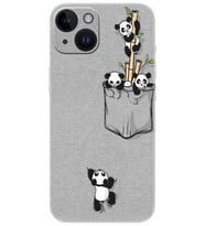 iPhone 14 Plus Uyumlu Kılıf Desenli Baskılı Silikon Pandalar 1798