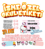 Okul Etiketi Kalem Defter Etiketi İsme Özel Etiket SET04