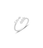 Gümüş rodyumlu zirkon taşlı love yazılı ayarlamalı yüzük SGTL12172RODAJ