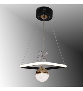 TT037-SYSR TT Aydınlatma Kare Model Mat Siyah-Gold Tek Toplu 3 Renk Modüllü Ledli Avize