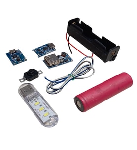 3.7V 18650 Li-ion Pili Şarj Modülü ile 5V USB Çıkışlı Mini Powerbank Devresi Öğrenci Hobi Deney Seti (4 Devre)