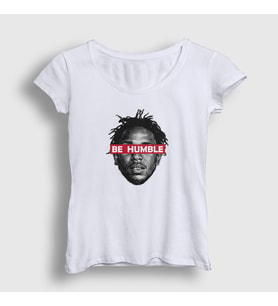 Presmono Kadın Beyaz Be Humble Kendrick Lamar T-Shirt 368378tt