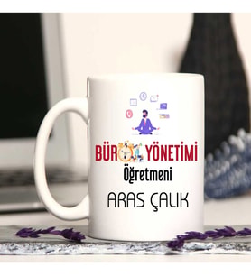 Büro Yönetimi Öğretmenine Özel Öğretmenler Günü Hediyesi Kişiye Özel Kupa Bardak