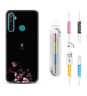 Realme 5i 5 Pro 6i 7 Pro 8 Kılıf Kablo Koruma Spiral Silikon Love 1629