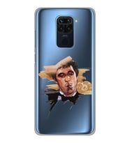 Xiaomi Redmi Note 9 Uyumlu Tony Montana Scarface Desenli Şeffaf Telefon Kılıfı
