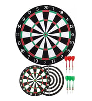 Çift Taraflı Dart Tahtası ve 6 Adet Metal Uçlu Ok 40cm Bullseye (Karışık)