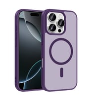 iPhone 16 Pro Max Kılıf M-safe Şarj Özellikli Babet Kılıf (Koyu Mor)