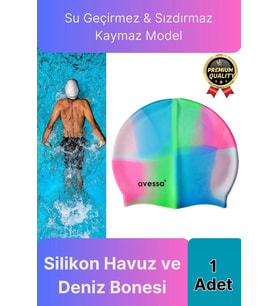 Premium Su Geçirmez Sızdırmaz Kaymaz Elastik Yüzme Şapkası Kaliteli Silikon Deniz Havuz Yüzme Bonesi