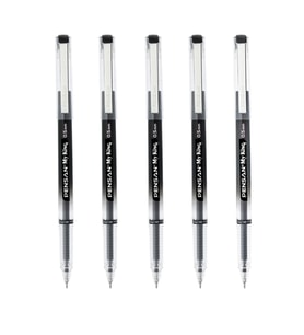 My King İğne Uçlu Metal Klipsli Jel Tükenmez Kalem 0.5 Mm Siyah - 5 Adet