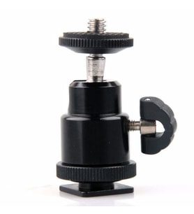 Tripod, Monopod ve Hot Shoe İçin Mini Kafa, Mini Ball Head (Siyah)