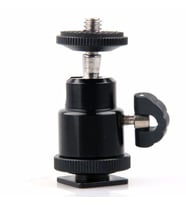 Tripod, Monopod ve Hot Shoe İçin Mini Kafa, Mini Ball Head (Siyah)
