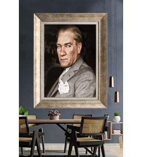 Gümüş Çerçeveli Atatürk Tablo za335