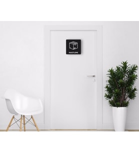 BK Home Paketleme Kapı Yönlendirme Levhası (Siyah)