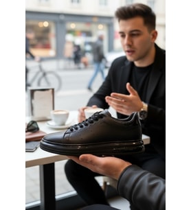 Enoch Hakiki Deri Günlük Erkek Sneaker Comfort Taban Ayakkabı