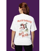 Iron Maiden Run To The Hills Sırt Baskılı Unisex Oversize Rock Metal Müzik Grubu Tişört