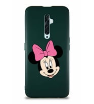 Oppo Reno 2Z Soft Premier Kapak Minnie Mouse-C Tasarımlı Silikon Kılıf - Yeşil (Şeffaf)