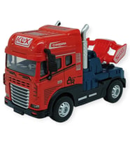 Metal Tır 1:24 - Sesli Işıklı Tır 13 cm - Kırmızı