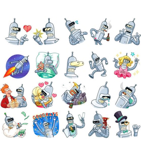 Robotlar Sticker Set 20 Parça Telefon, Tablet, Defter, Laptop Sticker