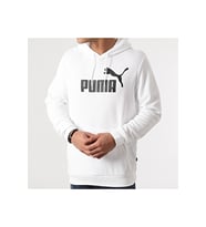 Puma Ess Big Logo Hoodie - Erkek Beyaz Kapüşonlu Sweatshirt - 586688 02