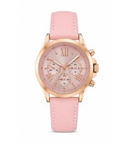 Kadın Kol Saati Pembe Deri Kordon Rose Gold Kasa Pembe Analog Kadran ST-304456