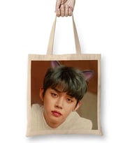 TXT Yeonjun Cat Dog Bez Çanta Uzun Saplı
