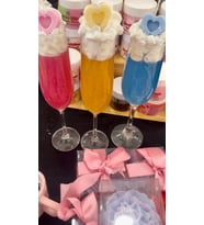 Heart Champaign Candle/ Kalpli Kremalı Mum