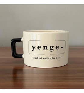 Yenge Baskılı Siyah Kulplu C Fincan