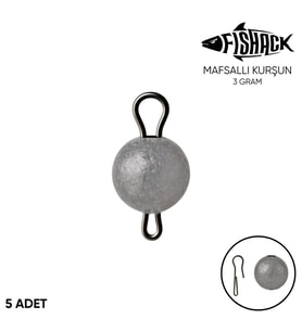 Mafsallı Kurşun - Hareketli İğne Kurşunu - Fishack - 3 Gram - 5'li Paket