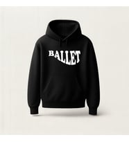 Ballet Tasarım Baskılı Hoodie Sweatshirt (Siyah)