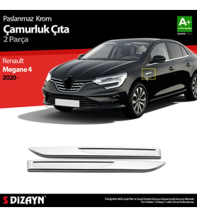 Renault Megane 4 Krom Çamurluk Sinyal Çıtası 2 Prç. 2020 Üzeri