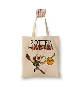 Potter Aventura Adventure Time Beyaz Bez Çanta Uzun Saplı Alışveriş Çantası Plaj Çantası