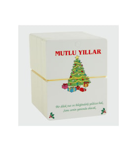 Mutlu Yıllar Bileklik Kartı 200 Adet (Beyaz)