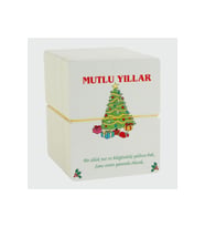 Mutlu Yıllar Bileklik Kartı 200 Adet (Beyaz)