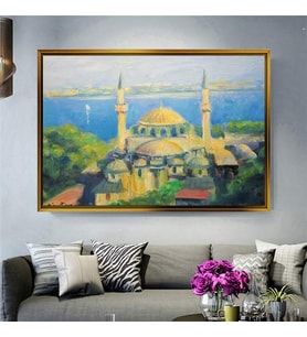 Altın Çerçeveli dekoratif tablo l1268 (Gold)