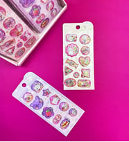 Sevimli Tavşan Kedi Sulu Kabartma Sticker 2'li