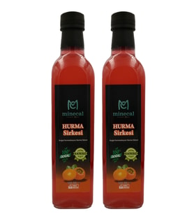 Minecal Hurma Sirkesi 2x500 ml – %100 Katkısız Doğal  Şekersiz  Koruyucu Içermez