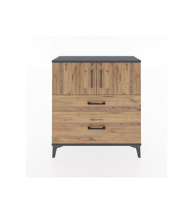 Arges Şifonyer 2 Raflı 2 Çekmeceli 2 Kapaklı 88x30x96 Antrasit-Çam