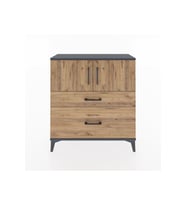 Arges Şifonyer 2 Raflı 2 Çekmeceli 2 Kapaklı 88x30x96 Antrasit-Çam