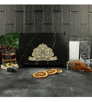 Ahşap Kutulu Baykuş Figürlü Kişiye Özel Rakı ve Taşlı Viski Kadehi Seti